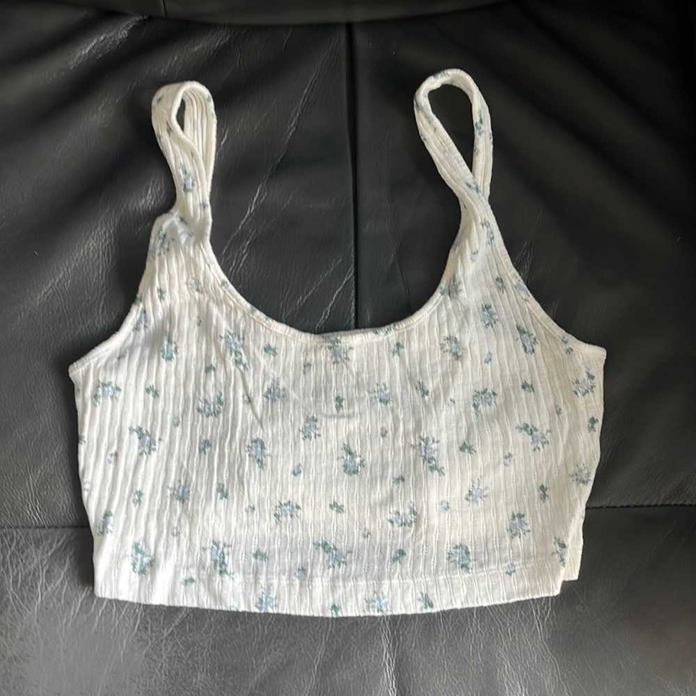American Eagle size medium cropped tank top with blue Fowlers
